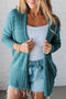 Mix Pattern Hollowed Knit Open Front Cardigan